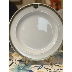 Bauscher Weiden China Dinner Plate Germany Fluer De Lis green And Gold